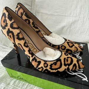 Sam Edelman Leopard Print Nude Heel size 8.5 Womens